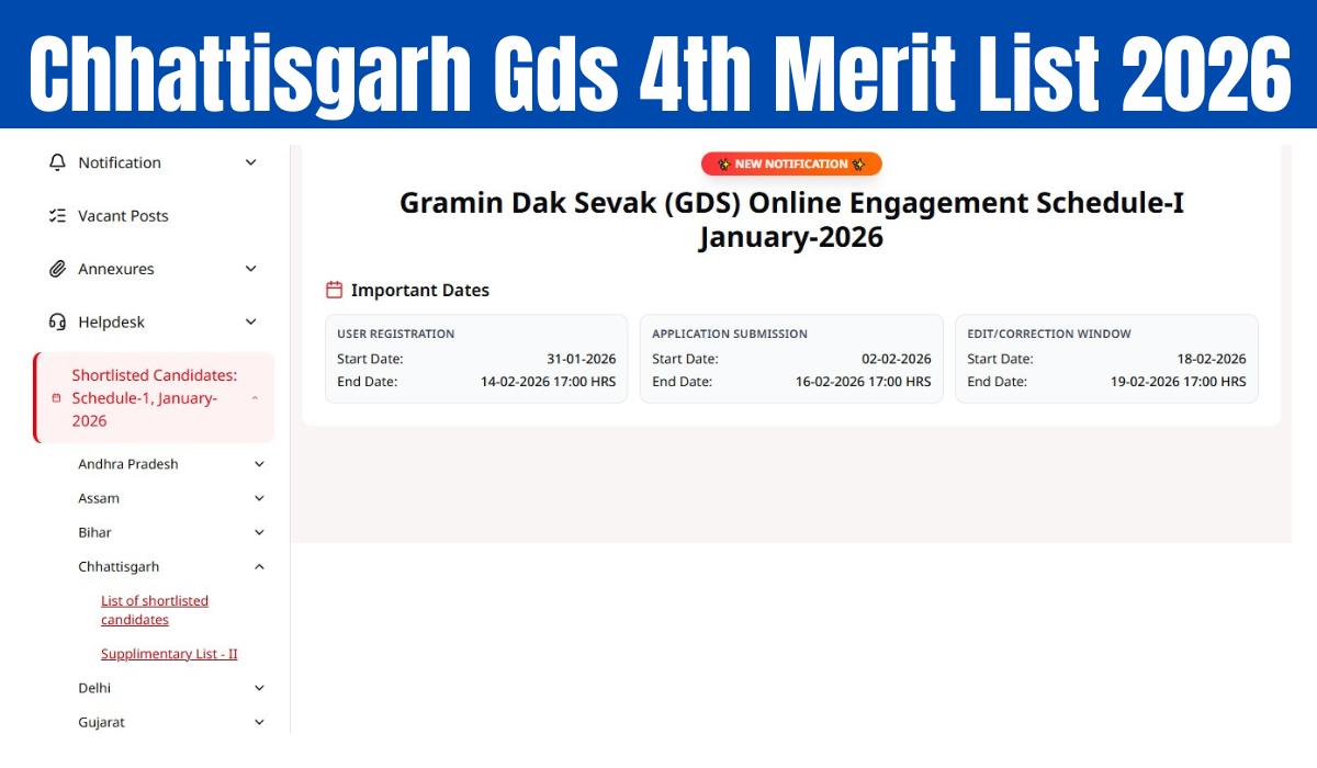 India Post GDS 4th Merit List 2026